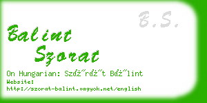 balint szorat business card