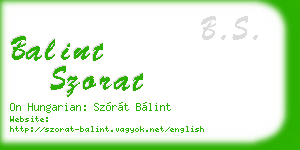 balint szorat business card